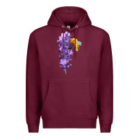 Burgundy honey bee with lavender fa element Premium Hoodie - FaDigitalArtStudio