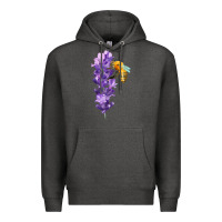 Charcoal Heather honey bee with lavender fa element Premium Hoodie - FaDigitalArtStudio
