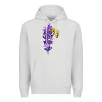 Dove Grey honey bee with lavender fa element Premium Hoodie - FaDigitalArtStudio