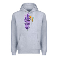 Heather Grey honey bee with lavender fa element Premium Hoodie - FaDigitalArtStudio