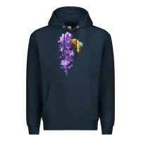 Navy honey bee with lavender fa element Premium Hoodie - FaDigitalArtStudio