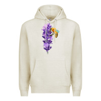 Oatmeal Heather honey bee with lavender fa element Premium Hoodie - FaDigitalArtStudio