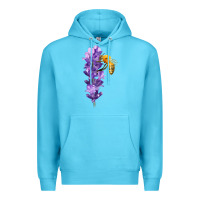 Ocean Blue honey bee with lavender fa element Premium Hoodie - FaDigitalArtStudio