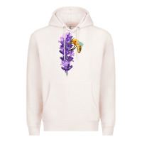 Pale Pink honey bee with lavender fa element Premium Hoodie - FaDigitalArtStudio