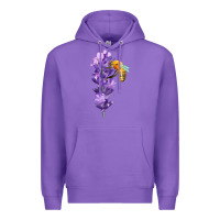 Purple honey bee with lavender fa element Premium Hoodie - FaDigitalArtStudio