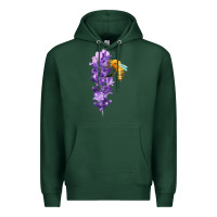 Sports Green honey bee with lavender fa element Premium Hoodie - FaDigitalArtStudio