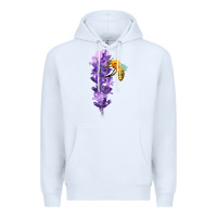 White honey bee with lavender fa element Premium Hoodie - FaDigitalArtStudio