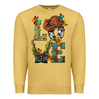 Antique Gold Western Love with Gun Premium Sweatshirt - BundleAndBundleShop