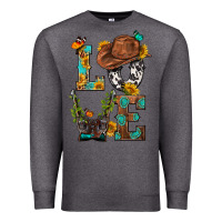 Charcoal Heather Western Love with Gun Premium Sweatshirt - BundleAndBundleShop