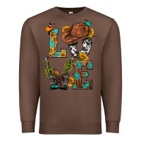 Chestnut Western Love with Gun Premium Sweatshirt - BundleAndBundleShop