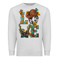 Dove Grey Western Love with Gun Premium Sweatshirt - BundleAndBundleShop
