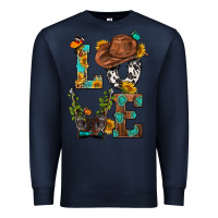 Navy Western Love with Gun Premium Sweatshirt - BundleAndBundleShop