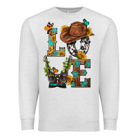 Oatmeal Heather Western Love with Gun Premium Sweatshirt - BundleAndBundleShop