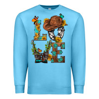 Ocean Blue Western Love with Gun Premium Sweatshirt - BundleAndBundleShop