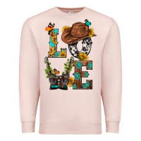 Pale Pink Western Love with Gun Premium Sweatshirt - BundleAndBundleShop