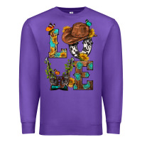 Purple Western Love with Gun Premium Sweatshirt - BundleAndBundleShop