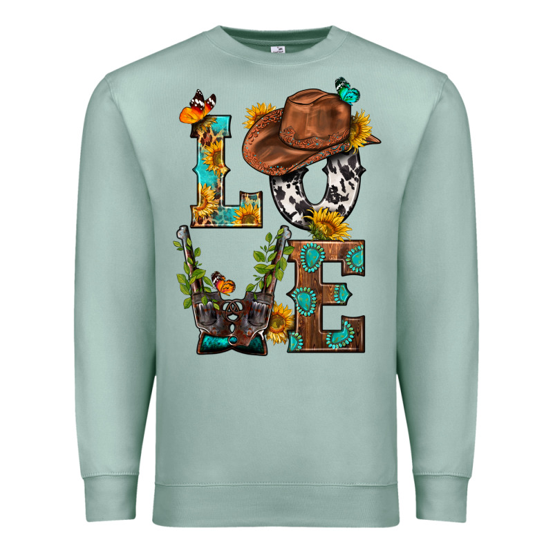 Western Love With Gun Premium Sweatshirt by BundleAndBundleShop | Teevron