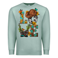 Seafoam Western Love with Gun Premium Sweatshirt - BundleAndBundleShop