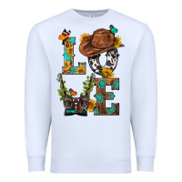 White Western Love with Gun Premium Sweatshirt - BundleAndBundleShop