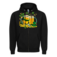 Black St. Patrick's Day beer Zipper Hoodie - HowdyJamesFarm