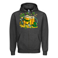 Charcoal Heather St. Patrick's Day beer Zipper Hoodie - HowdyJamesFarm
