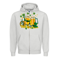 Dove Grey St. Patrick's Day beer Zipper Hoodie - HowdyJamesFarm
