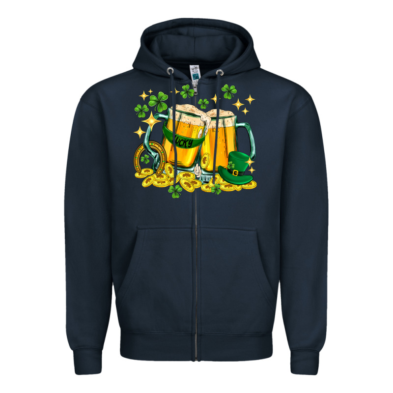 St. Patrick's Day Beer Zipper Hoodie by HowdyJamesFarm | Teevron