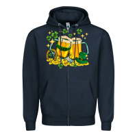 Navy St. Patrick's Day beer Zipper Hoodie - HowdyJamesFarm