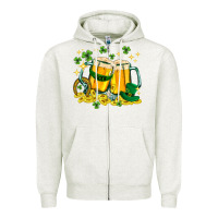 Oatmeal Heather St. Patrick's Day beer Zipper Hoodie - HowdyJamesFarm