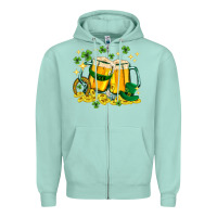 Seafoam St. Patrick's Day beer Zipper Hoodie - HowdyJamesFarm