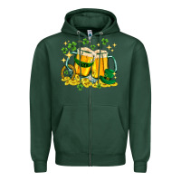 Sports Green St. Patrick's Day beer Zipper Hoodie - HowdyJamesFarm