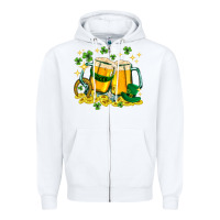 White St. Patrick's Day beer Zipper Hoodie - HowdyJamesFarm