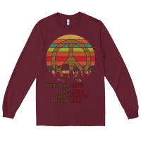 Burgundy Birthplace Earth Race Human Peace Sign Hippie Long Sleeve Tee - Bettercallsaul