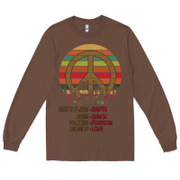 Chestnut Birthplace Earth Race Human Peace Sign Hippie Long Sleeve Tee - Bettercallsaul