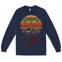Navy Birthplace Earth Race Human Peace Sign Hippie Long Sleeve Tee - Bettercallsaul
