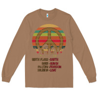 Toasted Coconut Birthplace Earth Race Human Peace Sign Hippie Long Sleeve Tee - Bettercallsaul
