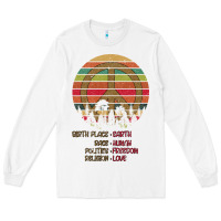 White Birthplace Earth Race Human Peace Sign Hippie Long Sleeve Tee - Bettercallsaul