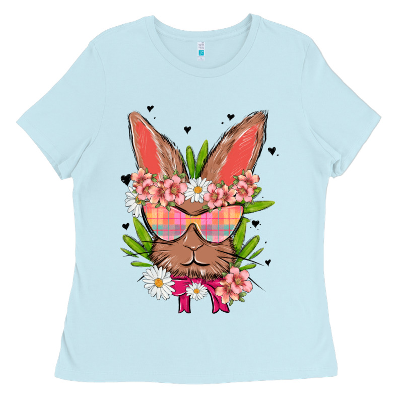 Bunny With Floral Ladies Tee by MaliasSmallBusiness | Teevron