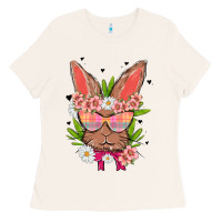 Bone bunny with floral Ladies Tee - MaliasSmallBusiness