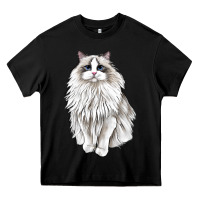 Black Ragdoll Cat Heavy Core Tee - LillyAllenDesigns