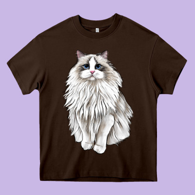 Ragdoll Cat Heavy Core Tee Designed By Lillyallendesigns