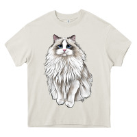 Cream Ragdoll Cat Heavy Core Tee - LillyAllenDesigns