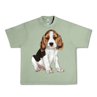 Oil Green beagle puppy Urban Heavy Tee - LillyAllenDesigns