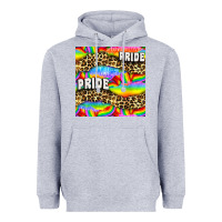 Heather Grey Pride lgbtq leopard with love and rainbow seamless Heavyweight Hoodie - BundleAndBundleShop