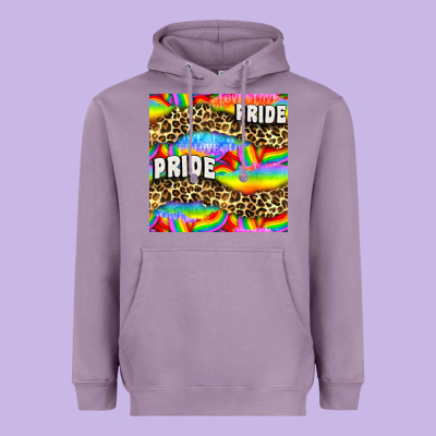 Pride Lgbtq Leopard With Love And Rainbow Seamless Heavyweight Hoodie Designed By Bundleandbundleshop