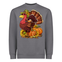 Storm Thanksgiving turkey with pumpkin and sunflower Heavyweight Sweatshirt - NancyCooperArtShop
