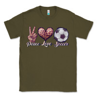 Army Green peace love soccer Classic Tee - JahusDesignShop
