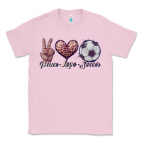 Bubblegum Pink peace love soccer Classic Tee - JahusDesignShop