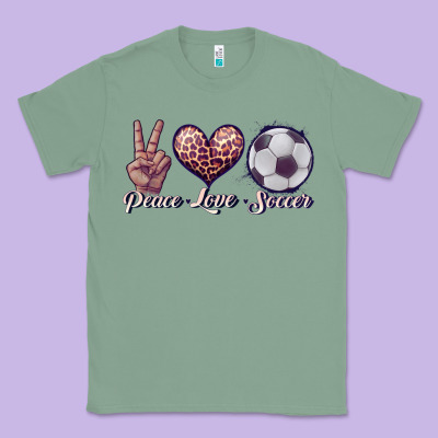 Peace Love Soccer Classic Tee Designed By Jahusdesignshop