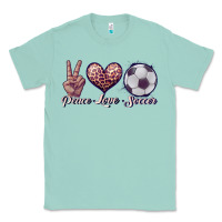 Seafoam peace love soccer Classic Tee - JahusDesignShop